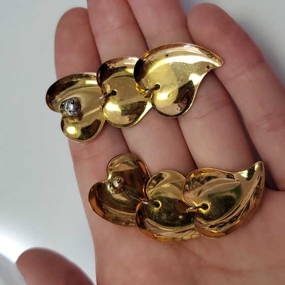 Vintage heart earrings - Picture 3 of 4
